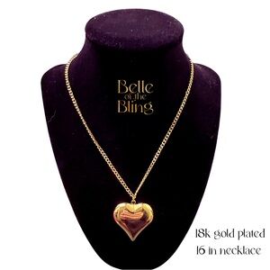 18k Gold Plated Heart Pendant Necklace